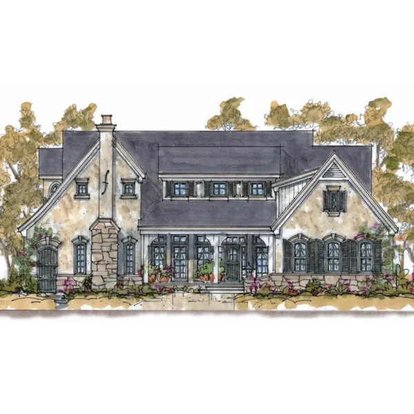 Bungalow House Plan Front Image - Adeline French Country Home 026D-0256 - Search House Plans and More