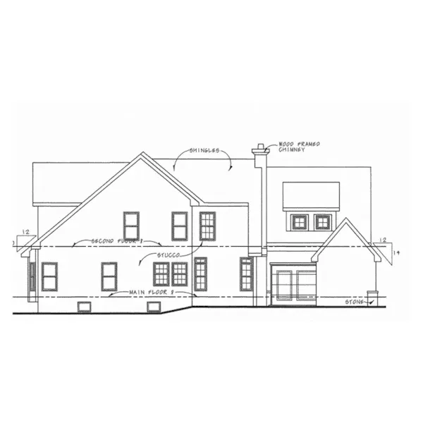 Farmhouse Plan Left Elevation - Adeline French Country Home 026D-0256 - Search House Plans and More