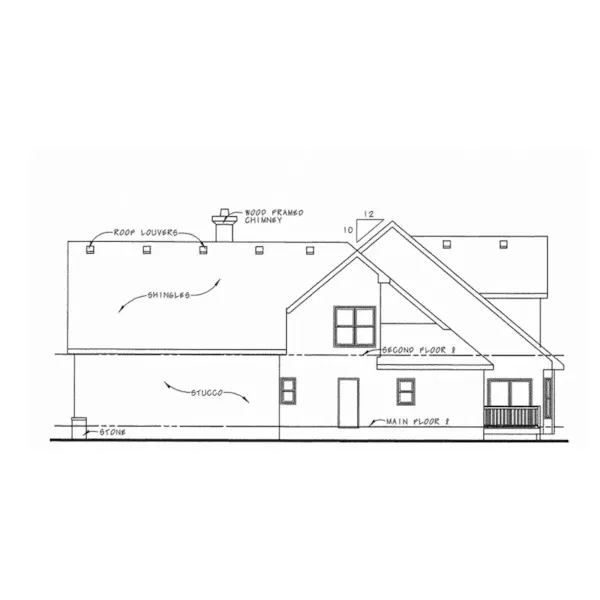 Farmhouse Plan Right Elevation - Adeline French Country Home 026D-0256 - Search House Plans and More