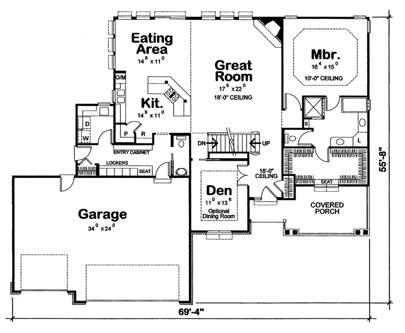 Country House Plan First Floor - Braidwood Prairie Style Home 026D-0295 - Search House Plans and More
