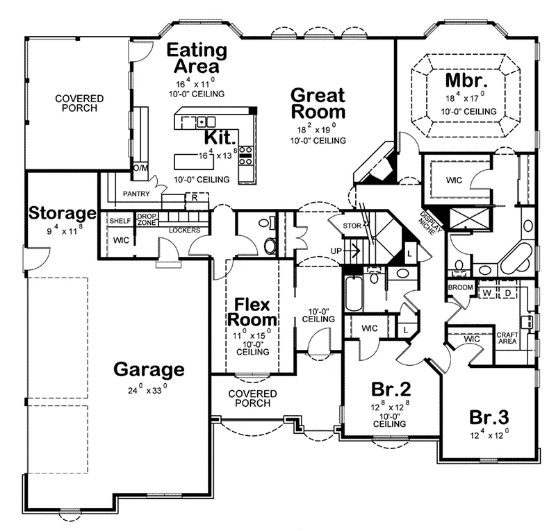 Tudor House Plan First Floor - Bishop Hill Tudor Home 026D-0297 - Search House Plans and More