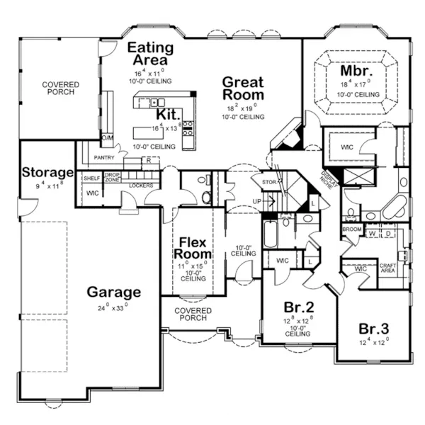 Bungalow House Plan First Floor - Bishop Hill Tudor Home 026D-0297 - Search House Plans and More