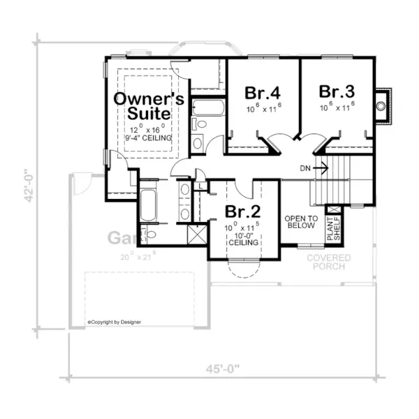 Traditional House Plan Second Floor - Brimley Park Country Home 026D-0402 - Search House Plans and More