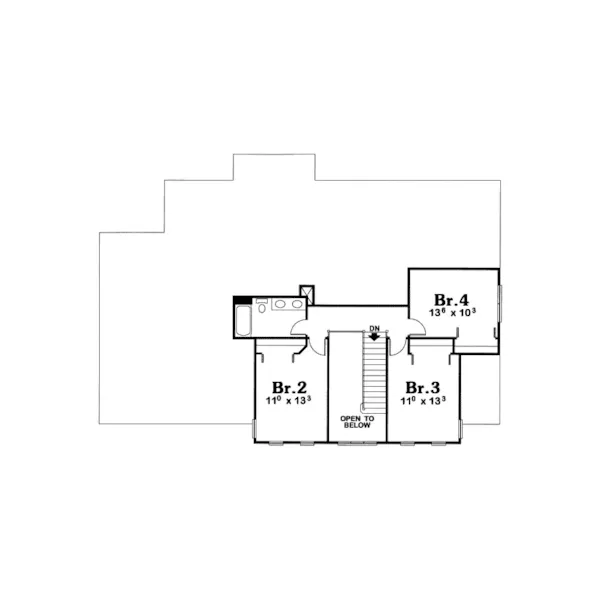 Country House Plan Second Floor - Dewberry Southern Home 026D-0907 - Search House Plans and More