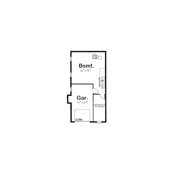 Traditional House Plan Lower Level Floor - Haviland Point Narrow Lot Home 026D-0922 - Search House Plans and More