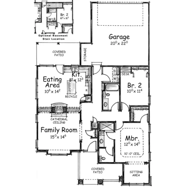 Country House Plan First Floor - Cainhow Arts And Crafts Home 026D-1009 - Search House Plans and More