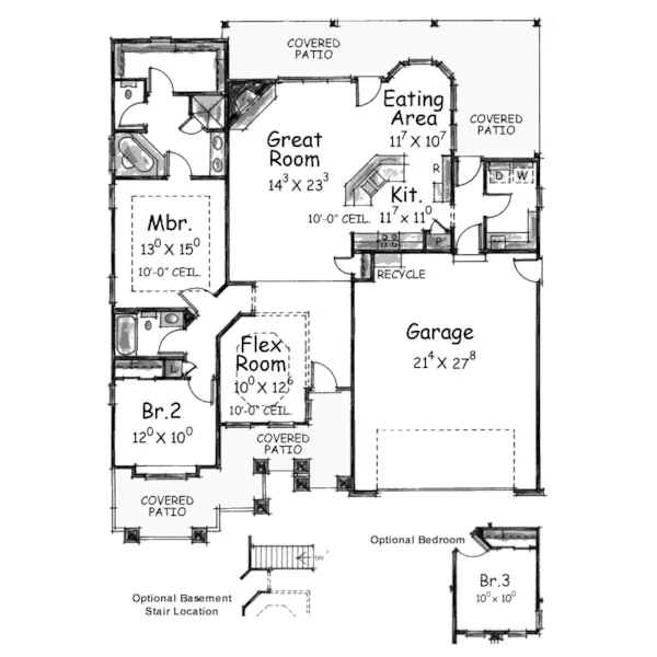 Craftsman House Plan First Floor - Barrington Creek Craftsman Home 026D-1016 - Search House Plans and More