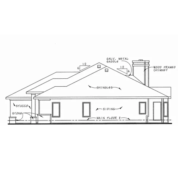 Modern House Plan Right Elevation - Lombez European Ranch Home 026D-1023 - Shop House Plans and More