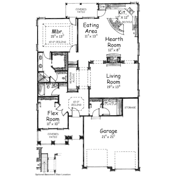 European House Plan First Floor - Esther Hill European Home 026D-1024 - Search House Plans and More