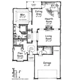 Contemporary House Plan First Floor - Westphalia Hill Ranch Home 026D-1025 - Shop House Plans and More