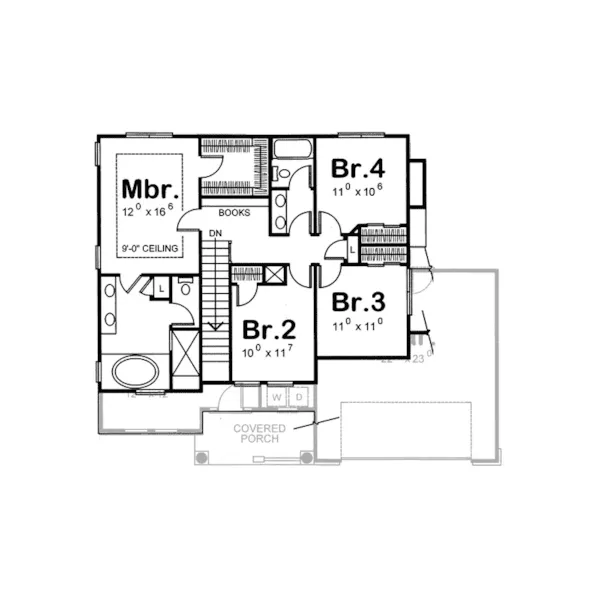 Country House Plan Second Floor - Gilson Arts And Crafts Home 026D-1178 - Search House Plans and More