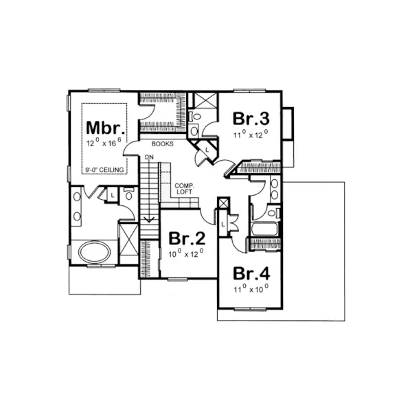 Country House Plan Second Floor - Hermon European Home 026D-1179 - Search House Plans and More