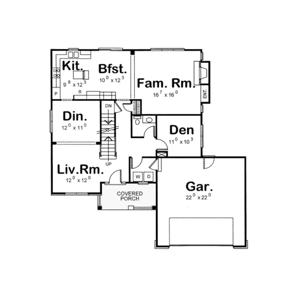 Traditional House Plan First Floor - Avon Pond Country Home 026D-1180 - Search House Plans and More