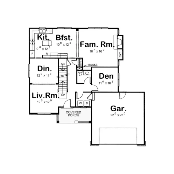 Traditional House Plan First Floor - Walnut Creek Country Home 026D-1181 - Shop House Plans and More