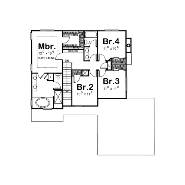 Traditional House Plan Second Floor - Walnut Creek Country Home 026D-1181 - Shop House Plans and More