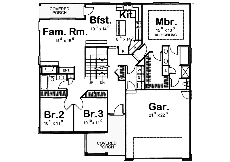 Traditional House Plan First Floor - McLean Craftsman Style Home 026D-1184 - Shop House Plans and More