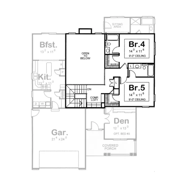 Traditional House Plan Second Floor - Decatur Craftsman Home 026D-1197 - Search House Plans and More