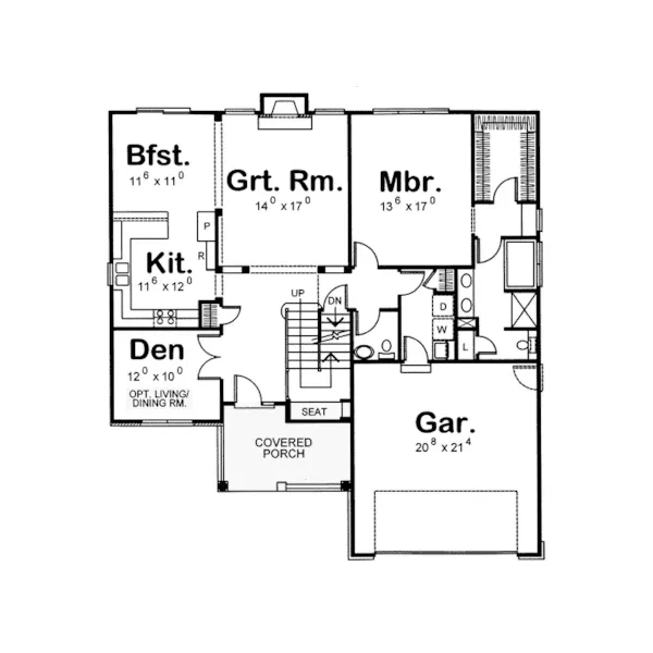 Craftsman House Plan First Floor - Ashmore Craftsman Home 026D-1198 - Search House Plans and More