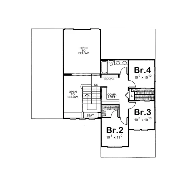 Craftsman House Plan Second Floor - Ashmore Craftsman Home 026D-1198 - Search House Plans and More