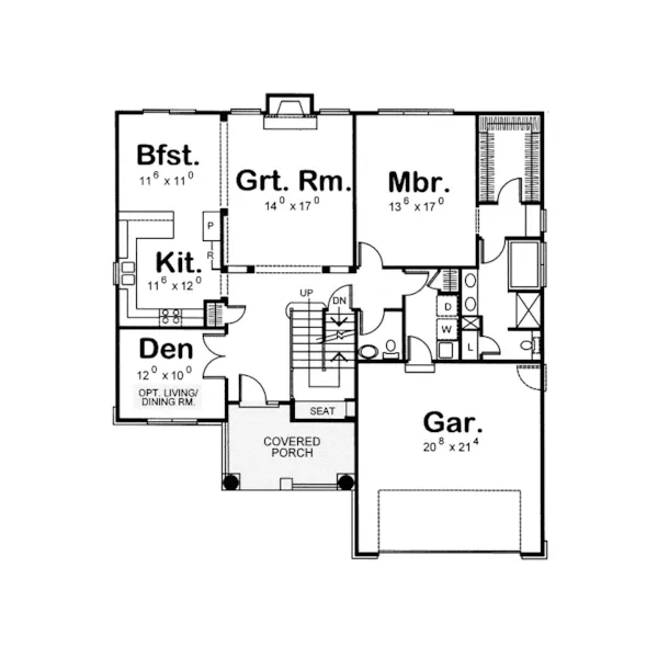 European House Plan First Floor - Hutton Tudor Style Home 026D-1199 - Search House Plans and More