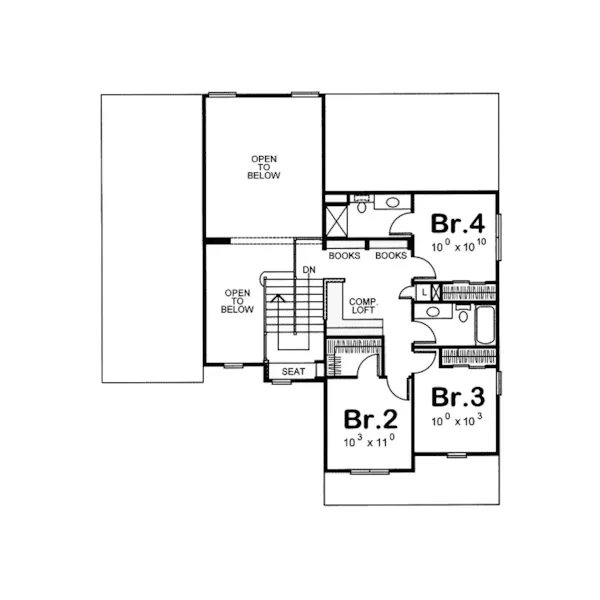 European House Plan Second Floor - Hutton Tudor Style Home 026D-1199 - Search House Plans and More