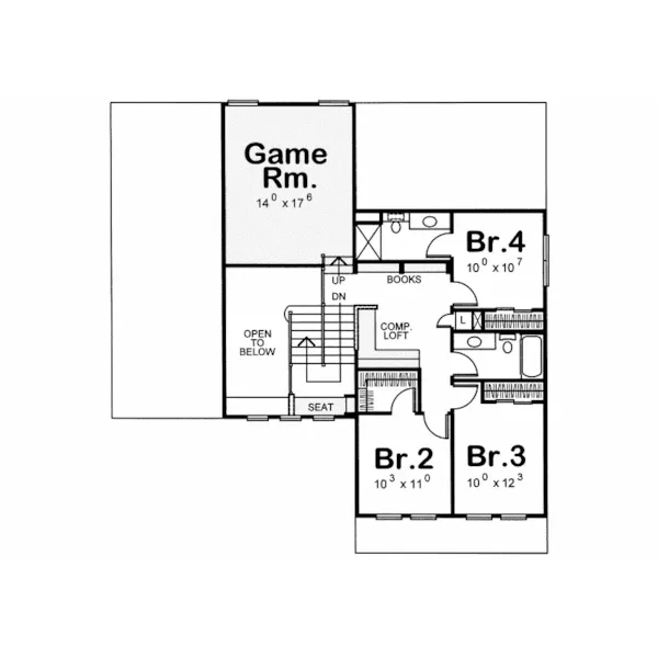 Country House Plan Second Floor - Hazel Dell Craftsman Style Home 026D-1200 - Search House Plans and More