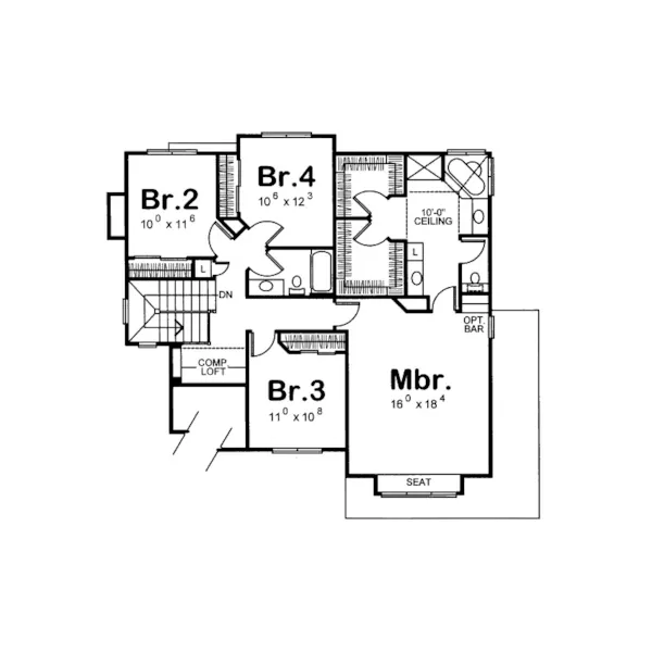 Traditional House Plan Second Floor - Kincaid Crossing European Home 026D-1203 - Search House Plans and More