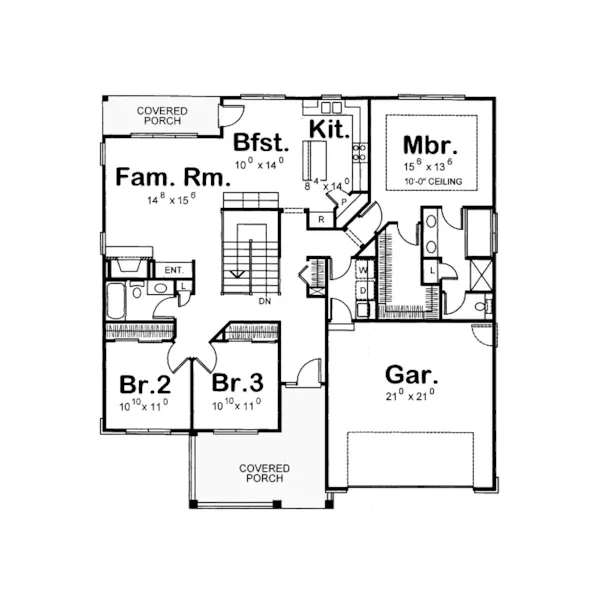 Country House Plan First Floor - Modesto Meadow Country Home 026D-1205 - Shop House Plans and More