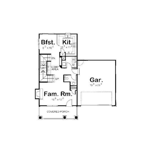 Country House Plan First Floor - Ingram Heights Craftsman Home 026D-1213 - Search House Plans and More