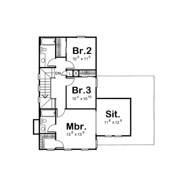 Country House Plan Second Floor - Ingram Heights Craftsman Home 026D-1213 - Search House Plans and More