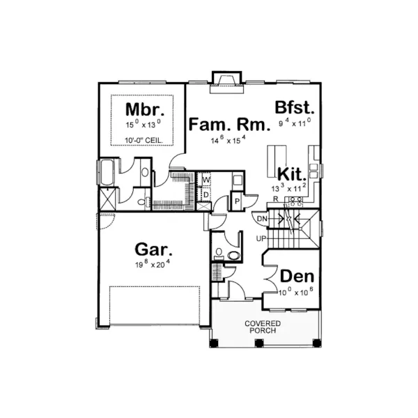 Country House Plan First Floor - Landers Traditional Home 026D-1215 - Shop House Plans and More