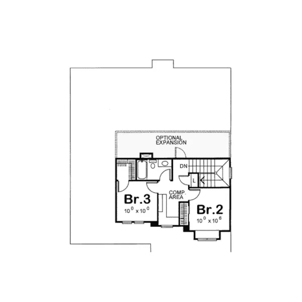 Country House Plan Second Floor - Landers Traditional Home 026D-1215 - Shop House Plans and More