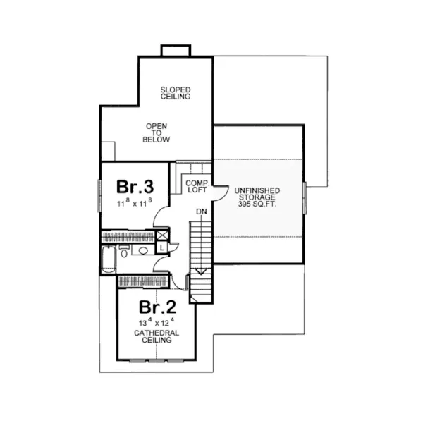 Traditional House Plan Second Floor - Carlinville Craftsman Home 026D-1219 - Search House Plans and More