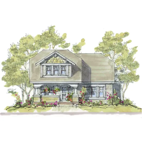 Traditional House Plan Front Photo 01 - Carlinville Craftsman Home 026D-1219 - Search House Plans and More