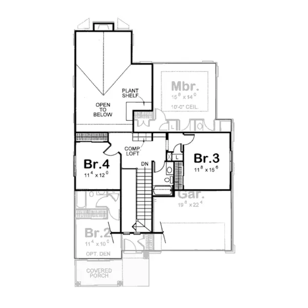 Traditional House Plan Second Floor - Chauncey Craftsman Home 026D-1226 - Search House Plans and More