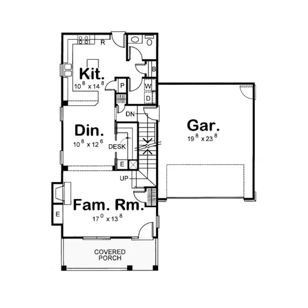 Country House Plan First Floor - Dubois Spring Craftsman Home 026D-1232 - Search House Plans and More