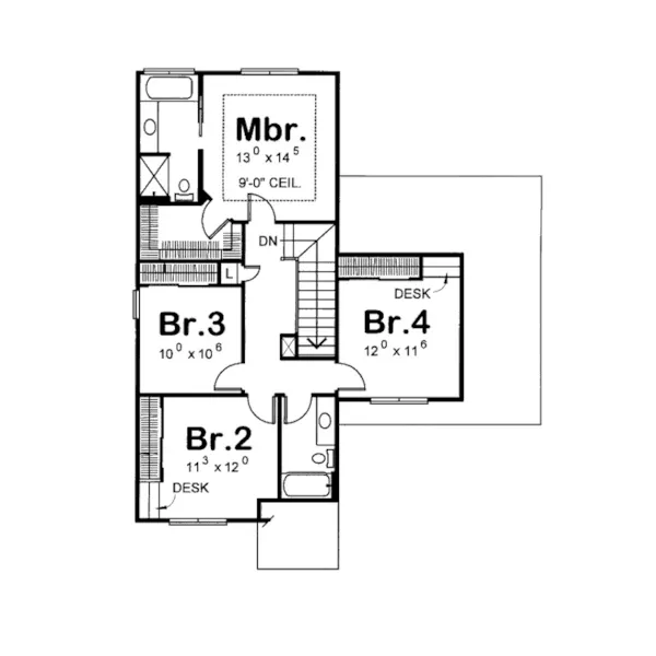 Country House Plan Second Floor - Lenzburg European Home 026D-1233 - Shop House Plans and More