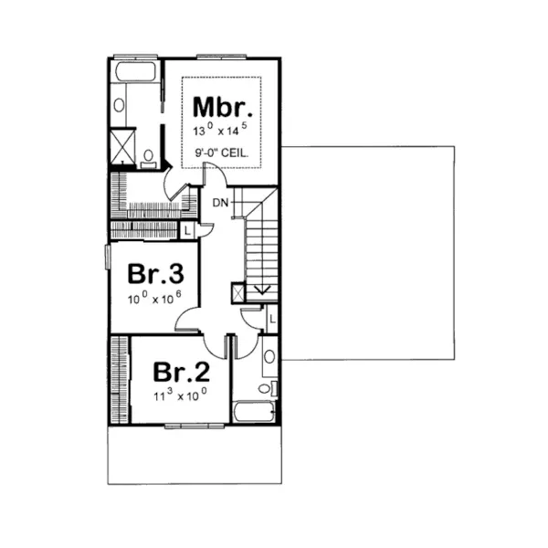 Traditional House Plan Second Floor - Marissa Craftsman Home 026D-1234 - Shop House Plans and More