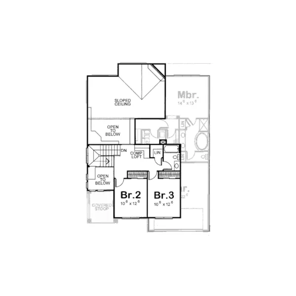 Traditional House Plan Second Floor - Red Bud Traditional Home 026D-1235 - Shop House Plans and More