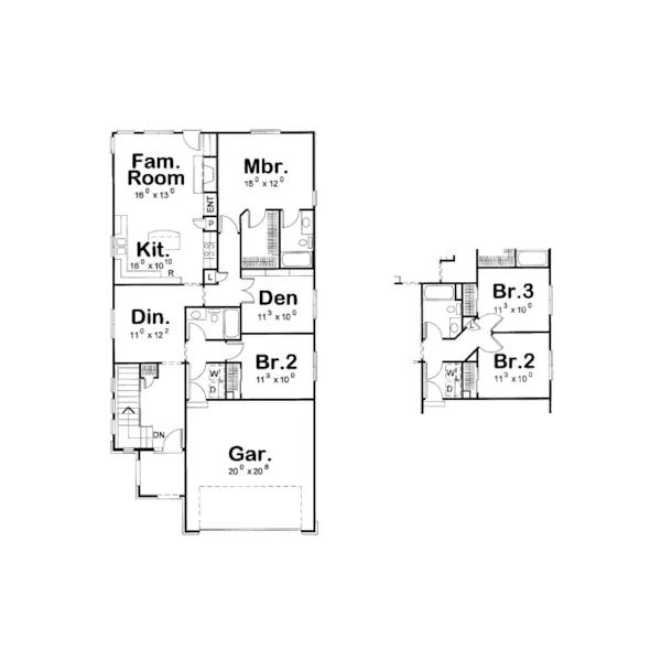 Country House Plan First Floor - Campbell Manor Ranch Home 026D-1239 - Search House Plans and More