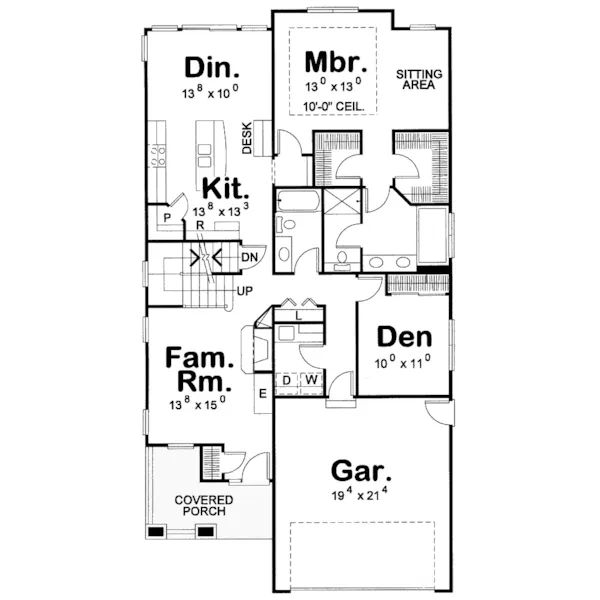 Craftsman House Plan First Floor - Carmi Creek Craftsman Home 026D-1248 - Search House Plans and More