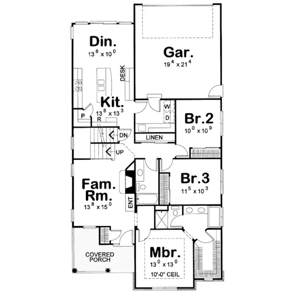 Traditional House Plan First Floor - Vienna Bend Country Home 026D-1251 - Shop House Plans and More