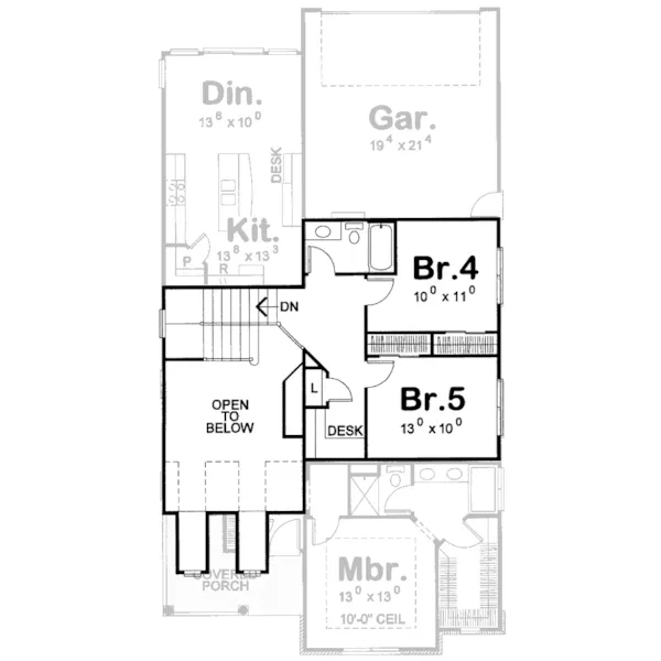 Traditional House Plan Second Floor - Vienna Bend Country Home 026D-1251 - Shop House Plans and More