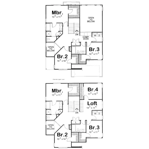 Traditional House Plan Second Floor - Pepper Hill Country Home 026D-1253 - Shop House Plans and More