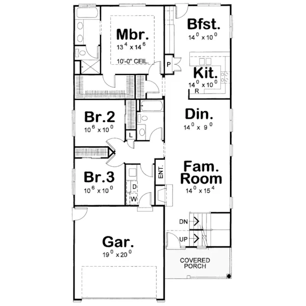 Craftsman House Plan First Floor - McCllom Craftsman Home 026D-1256 - Shop House Plans and More