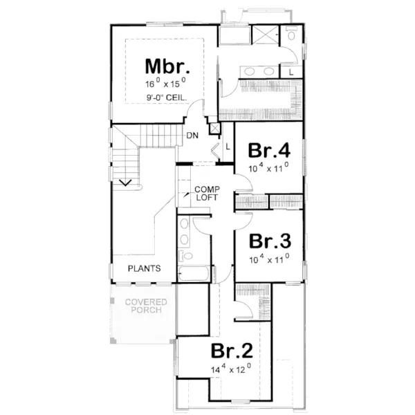 Shingle House Plan Second Floor - Brandenburg Way European Home 026D-1260 - Search House Plans and More