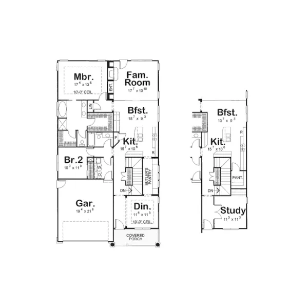 Ranch House Plan First Floor - Fleming Farm Craftsman Home 026D-1262 - Search House Plans and More