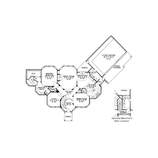 Luxury House Plan First Floor - Blackberry Oaks Luxury Home 026D-1305 - Search House Plans and More