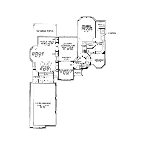 Southern House Plan First Floor - Bliss Creek Victorian Home 026D-1316 - Search House Plans and More