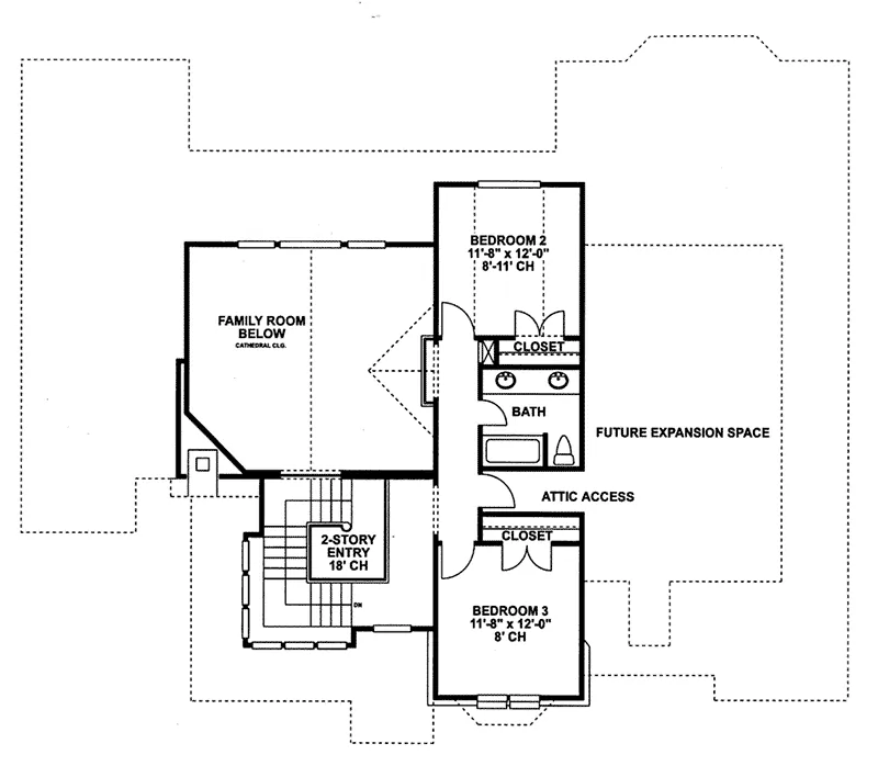 Sunbelt House Plan Second Floor - Naperville European Style Home 026D-1324 - Shop House Plans and More